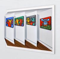 Large Joseph Somers 3D Painting, Homage to Keith Haring - Sold for $3,200 on 12-03-2022 (Lot 681).jpg